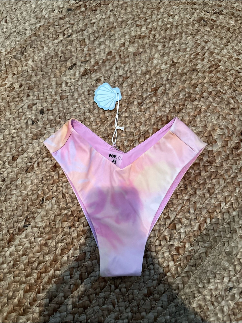 POPFLEX Pastel Pink & Peach Tie-Dye High-Cut Bikini Bottoms